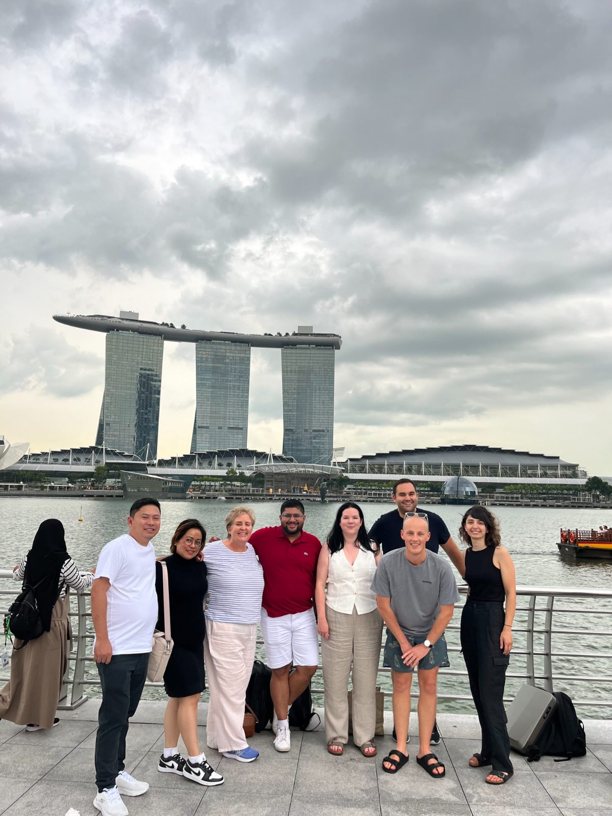The team on the waterfront in Singapore